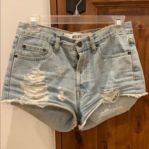 Brandy Melville distressed light jean shorts